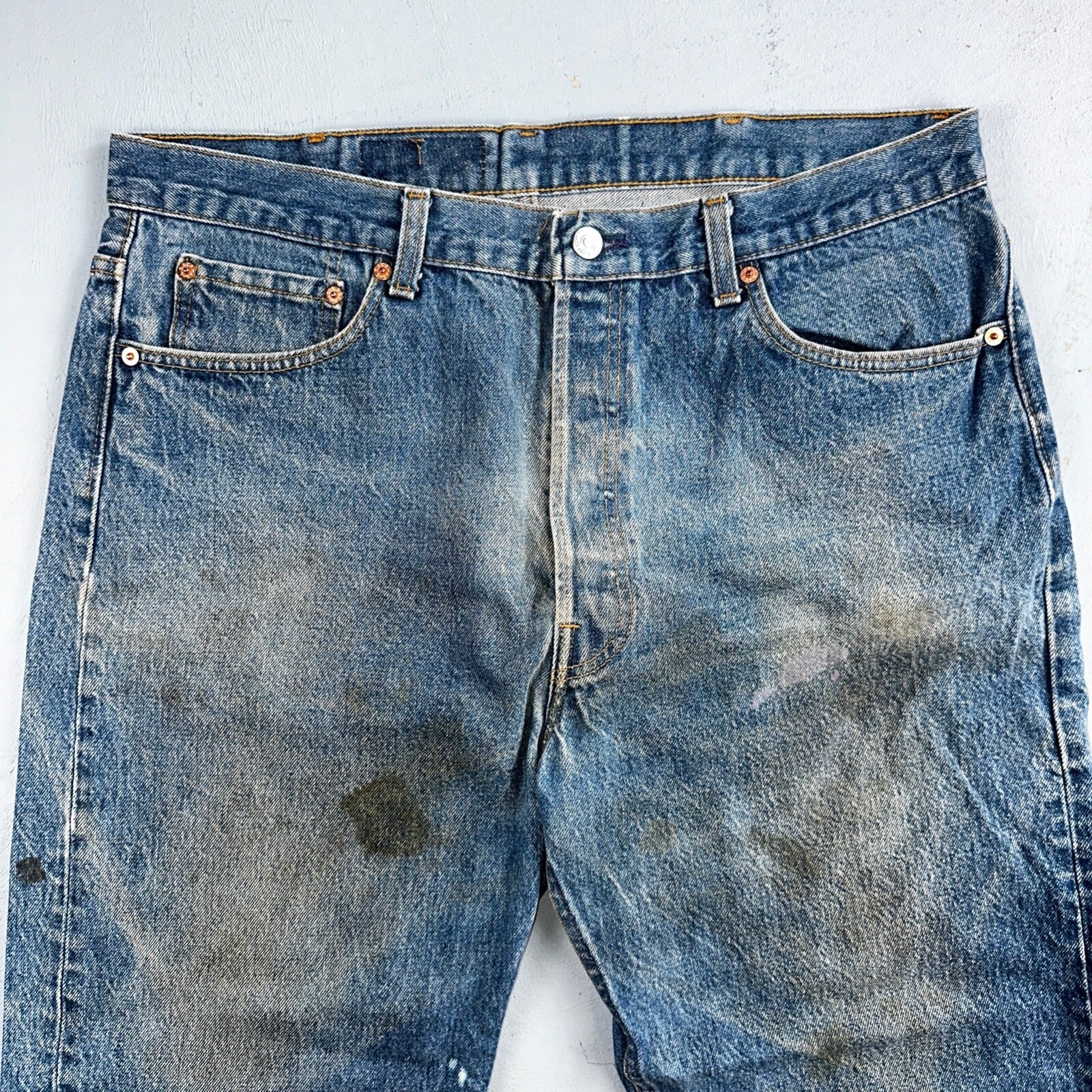 Levis 501 Vintage 90s USA XX Straight Leg Jeans Blue Med Wash 40x30 Act 36x27