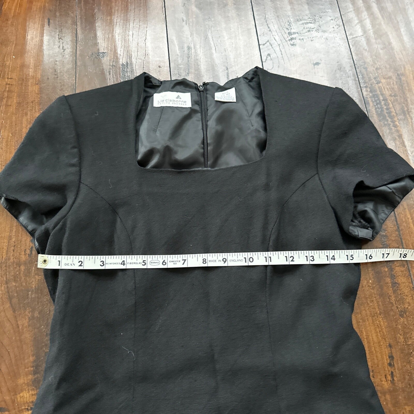 Liz Claiborne Dress Womens 10 Petite Black Maxi Lace Ladies Cute Church