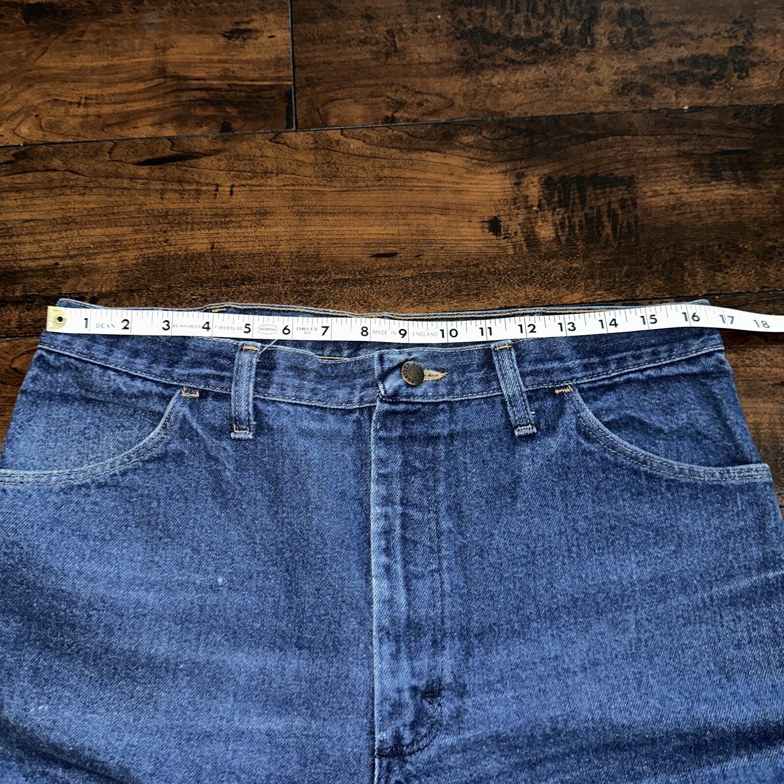 Vintage 1970s Rustler Blue Jeans Mens 36x32 (33x30) Made USA Talon Zipper 70s