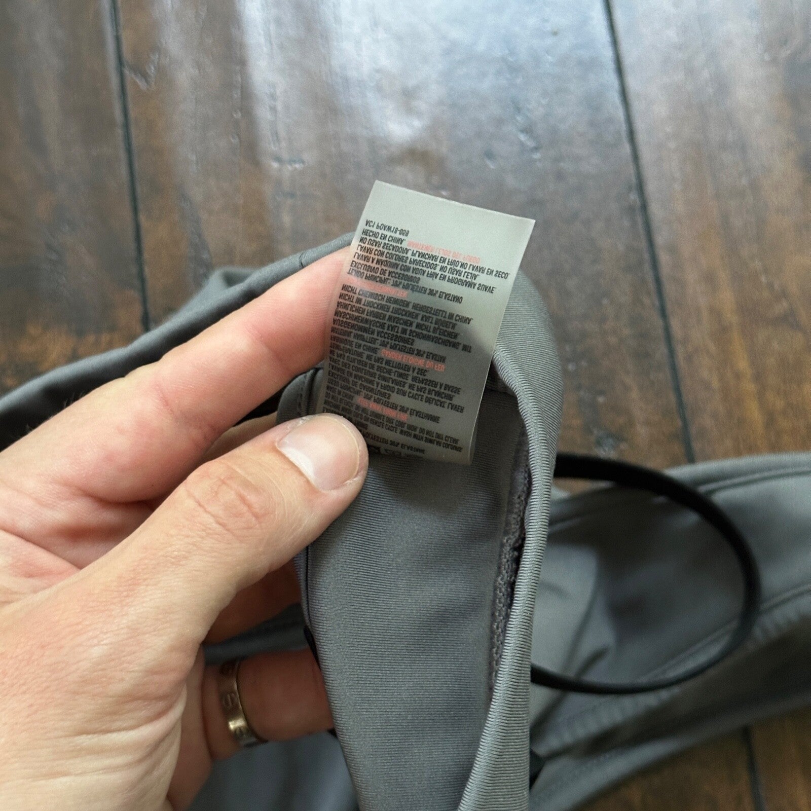 Gymshark Asymmetric Sports Bra Smokey Gray Black Light Support Size S No Pads