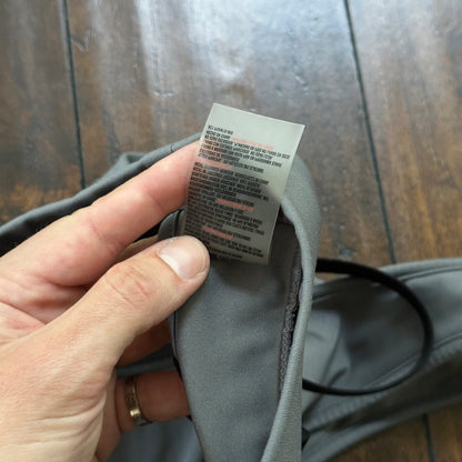 Gymshark Asymmetric Sports Bra Smokey Gray Black Light Support Size S No Pads