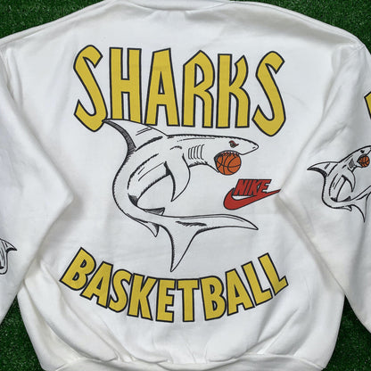 Nike Vintage Sweatshirt Mens T Shirt Sharks Crewneck AOP Basketball Jordan RARE