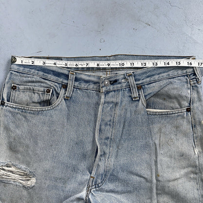 Levis 501 Vintage 80s Redline Selvedge USA XX Jeans Light Wash 36x31 Act 33x28