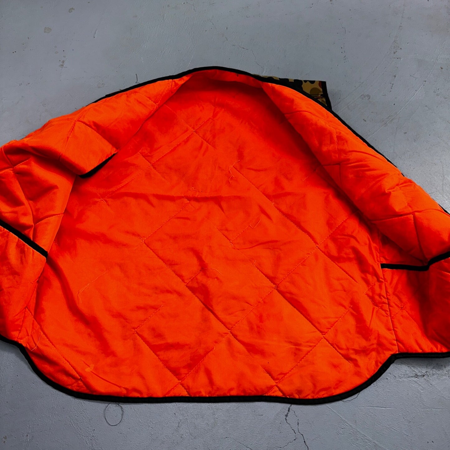 Vintage Duck Camo Vest Adult Large Camouflage Puffer Reversible Hunting Fishing