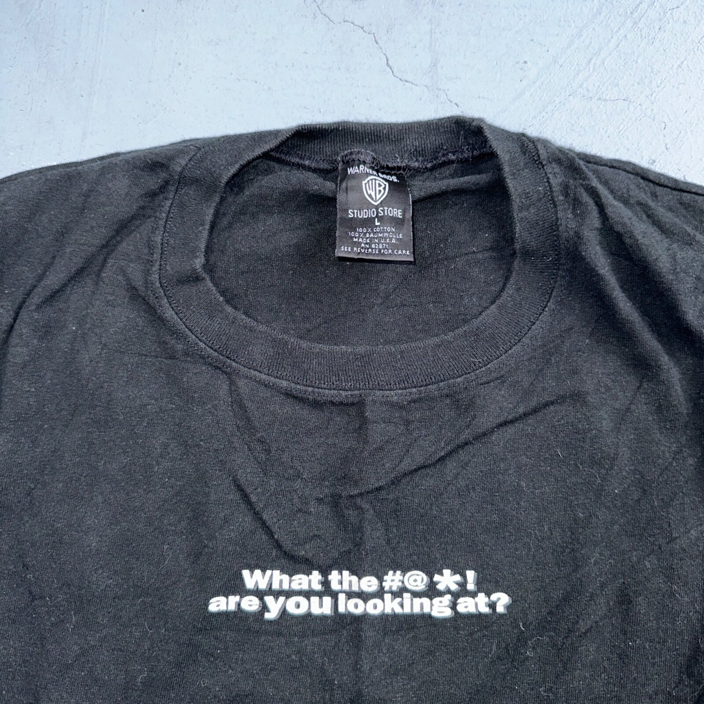 Vintage 1997 TAZ Tazmanian Devil WTF You Looking At Warner Bros Funny Joke Large