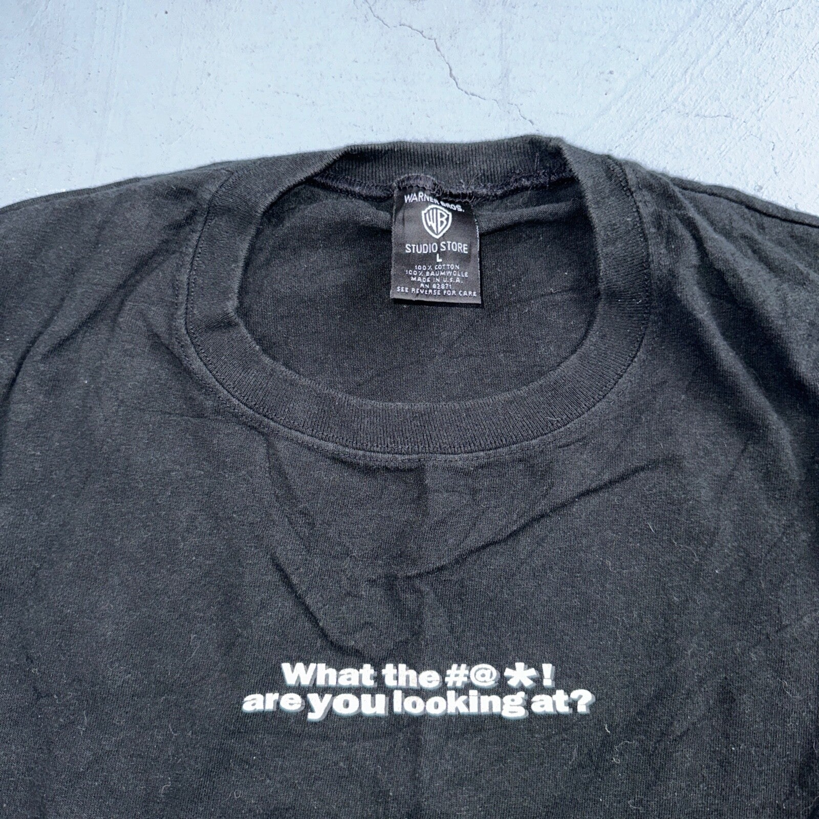 Vintage 1997 TAZ Tazmanian Devil WTF You Looking At Warner Bros Funny Joke Large