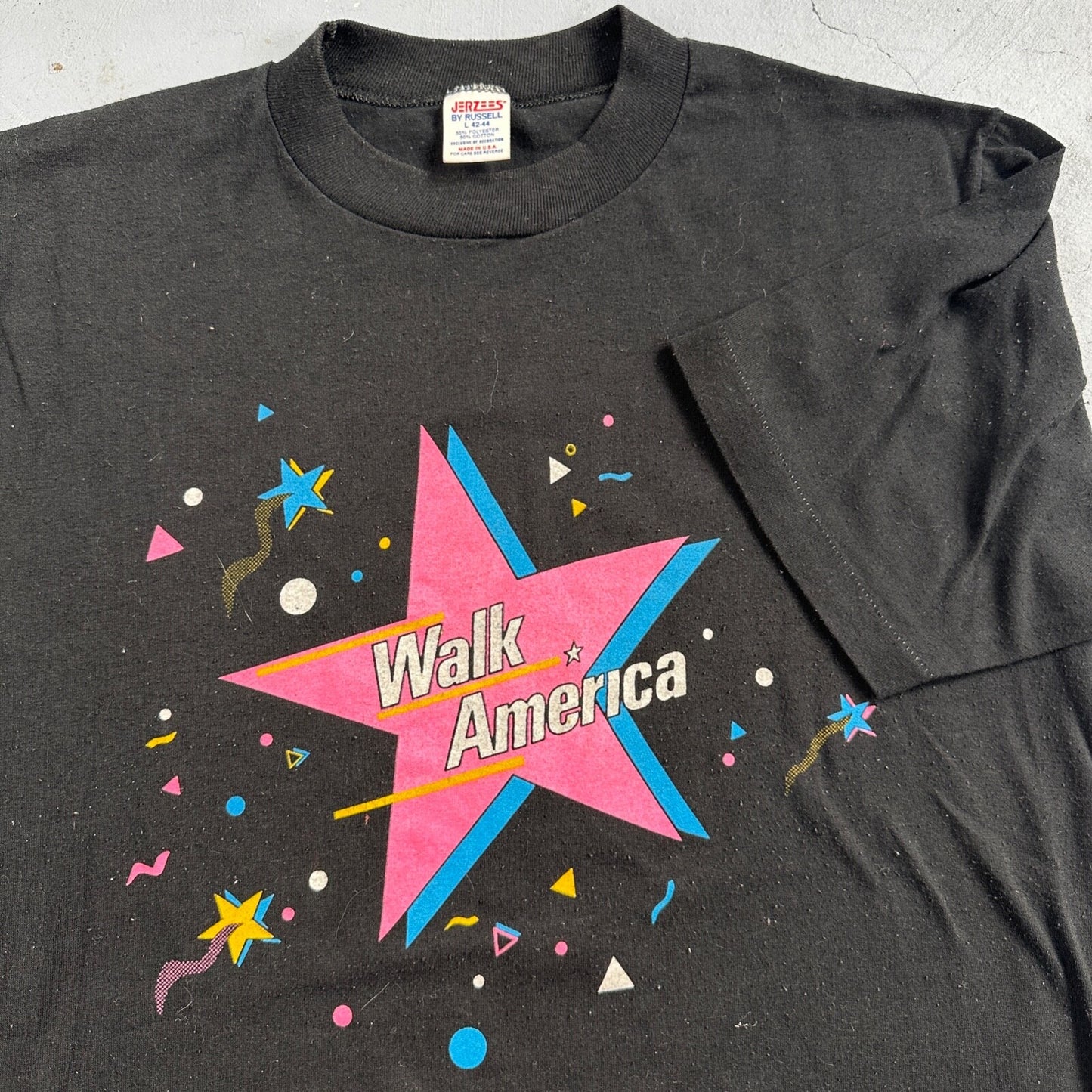 Walk America Star 80s VTG T Shirt Star Pepsi Burger King Promo March Dimes USA