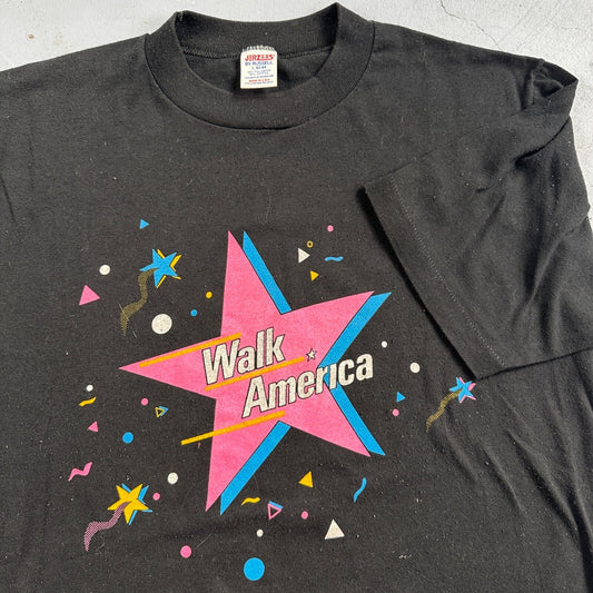 Walk America Star 80s VTG T Shirt Star Pepsi Burger King Promo March Dimes USA