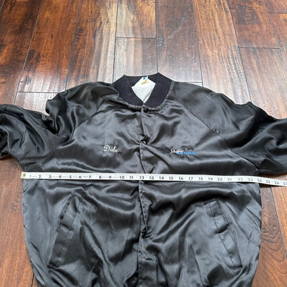 VTG 80s GTX Plymouth Satin Bomber Jacket USA West Ark Rare 90s White