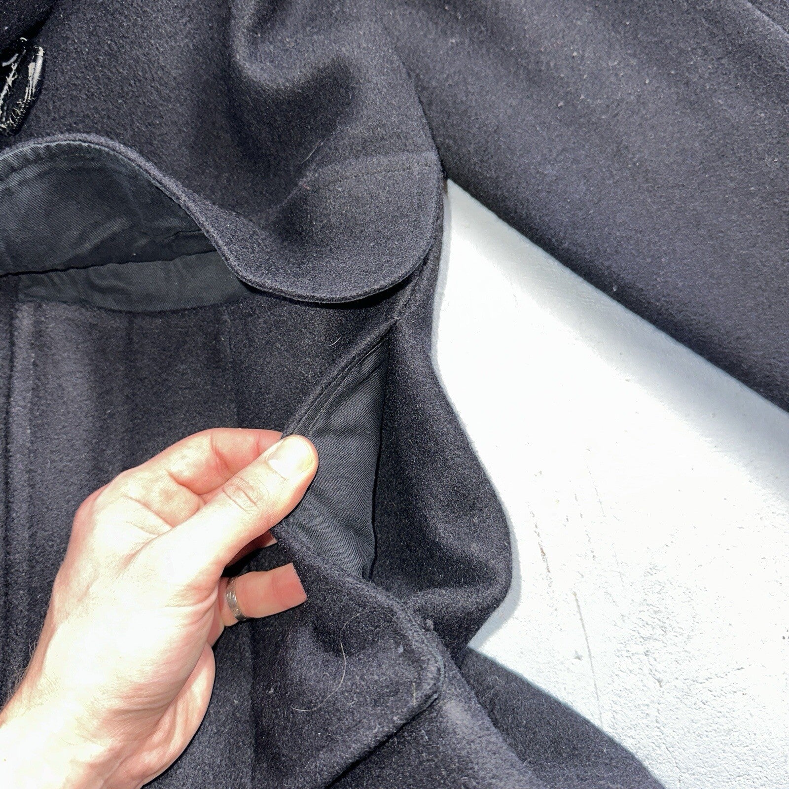 L.L. Bean Men S US Navy Anchor Collection Toggle Wool Pea Coat Jacket USA VTG