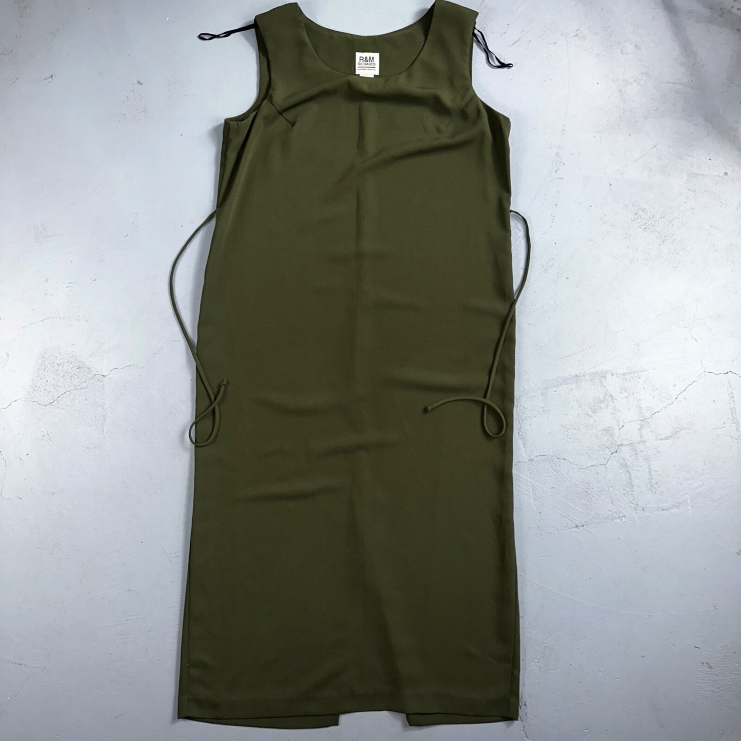 R&M Richards Karen Kwong Womens Maxi Dress Size 14 Green Simple Sleeveless VTG