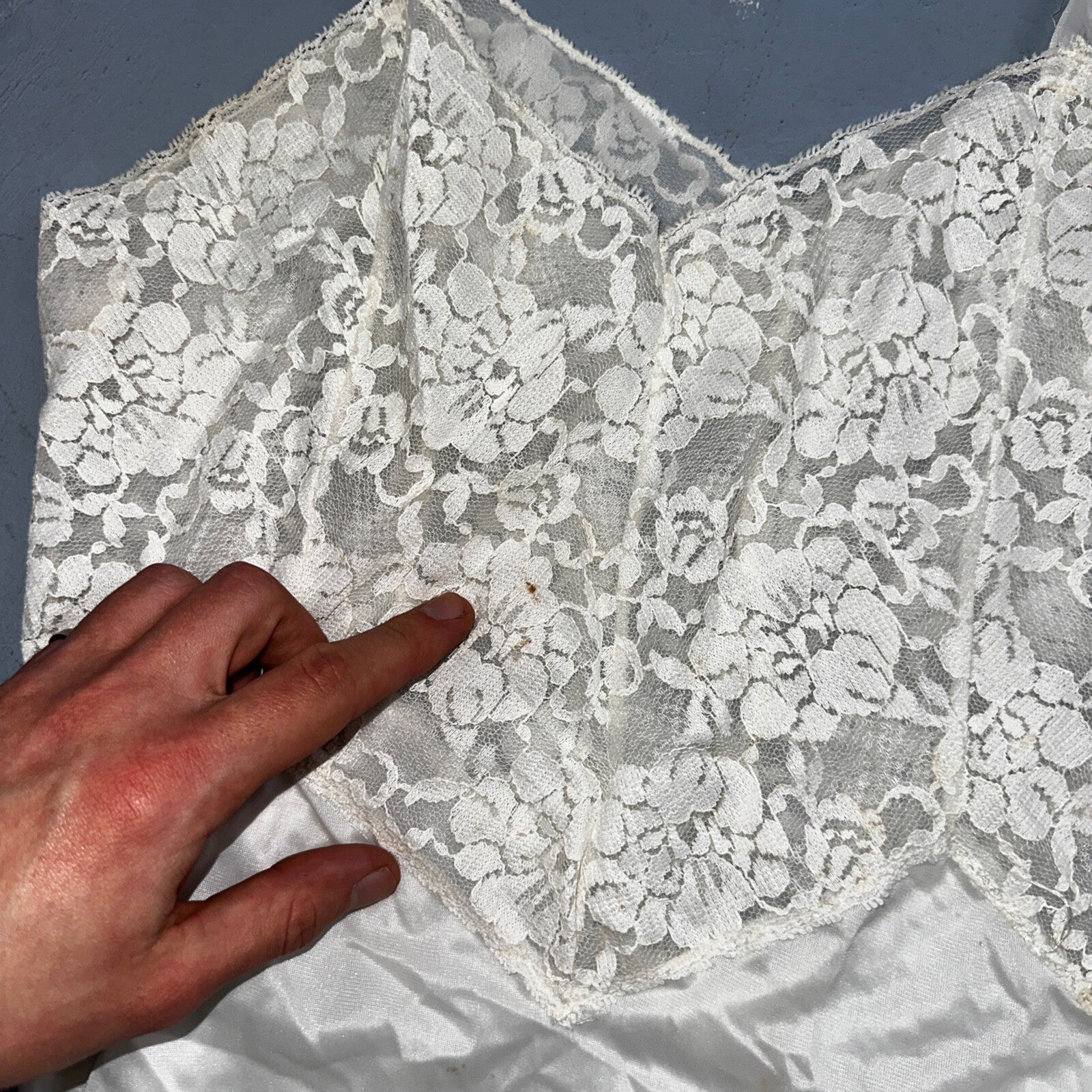 VTG 1960s Aristocraft Lingerie Slip Dress Sleepwear Full Sweep Nightgown Lace