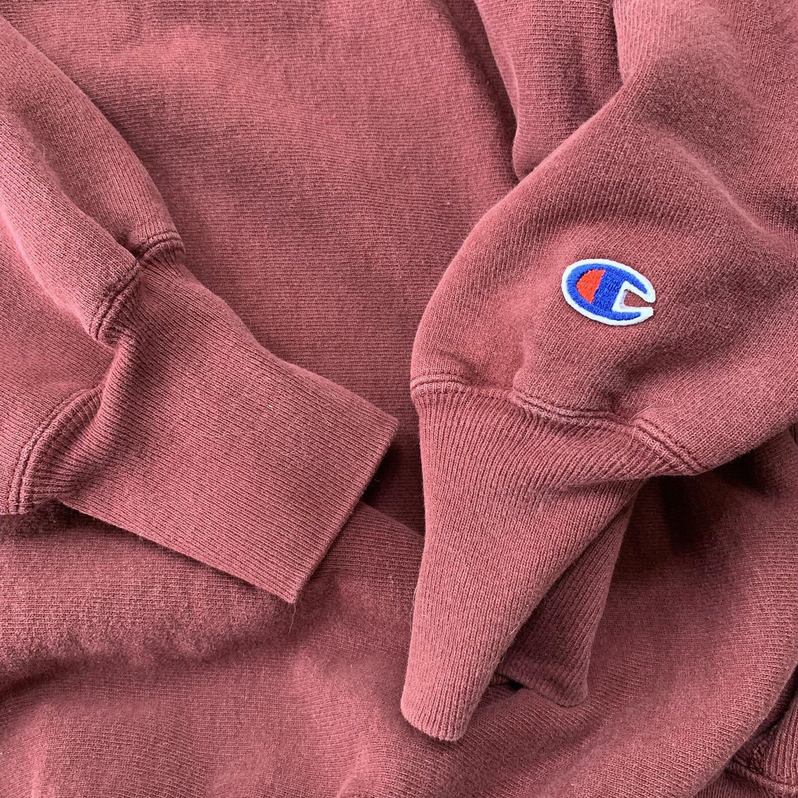 Vintage Champion 90s Maroon USA Reverse Weave Sweatshirt XL Blank 70s Gusset