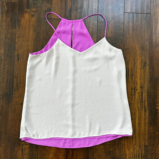 Reversible Womens Simple Beige Purple Dressy Tank Size M Cute Sexy Summer Vibe