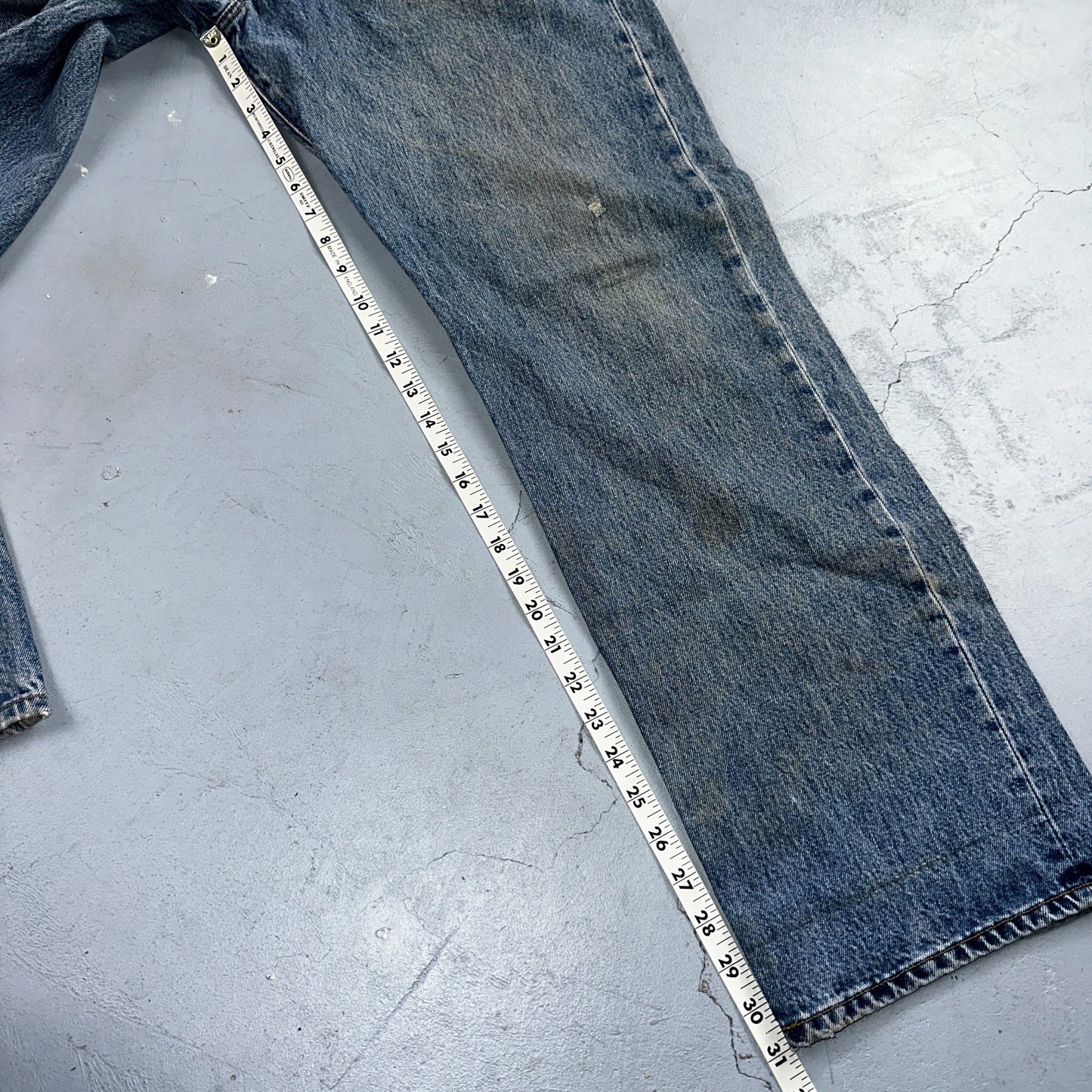 Levis 501 Vintage 90s Mexico Straight Leg Jeans Blue Light Wash 38x30 Act 37x31