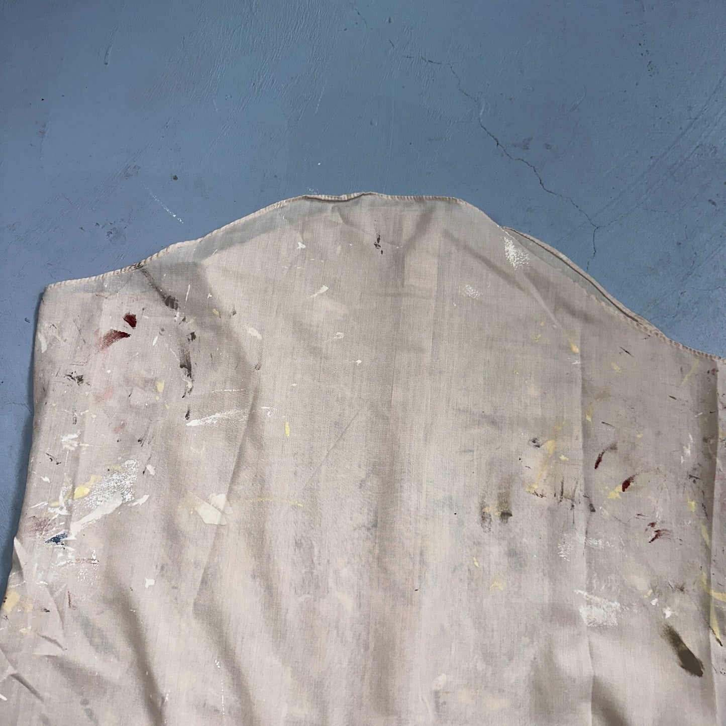 VTG 60s 70s Paint Stained Sears Perma Prest Short Sleeve Camp Shirt 16 Thrashed