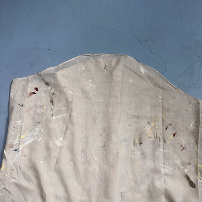 VTG 60s 70s Paint Stained Sears Perma Prest Short Sleeve Camp Shirt 16 Thrashed