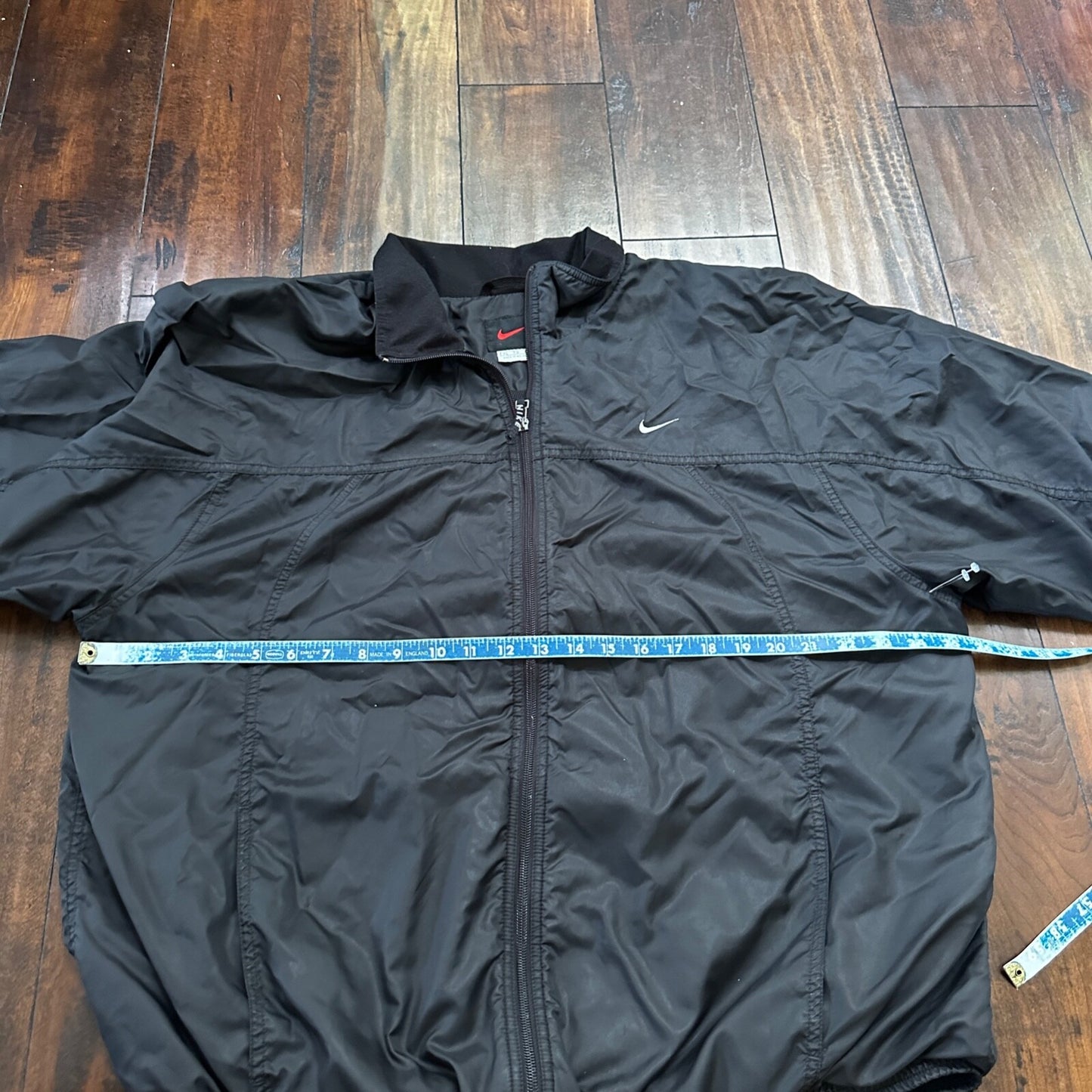 VTG 90s Nike Windbreaker Track Jacket XL Black Basic Simple Has Flaws