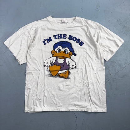 I'm The Boss Duck 90s VTG T Shirt Single Stitch Graphic Cool Donald Cute Fun