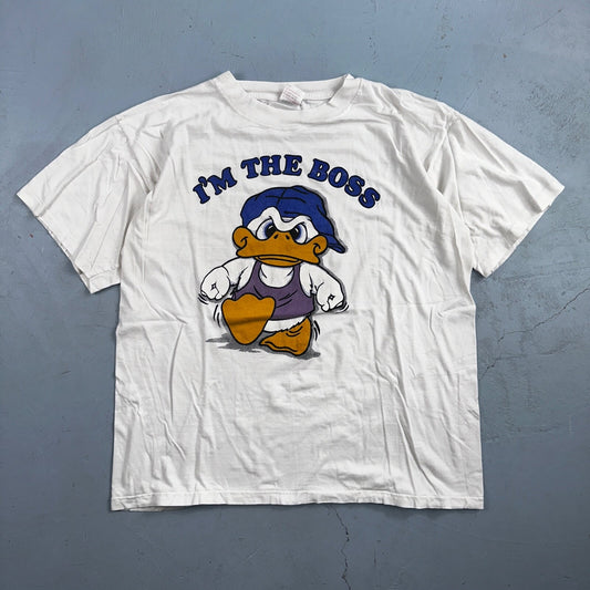 I'm The Boss Duck 90s VTG T Shirt Single Stitch Graphic Cool Donald Cute Fun