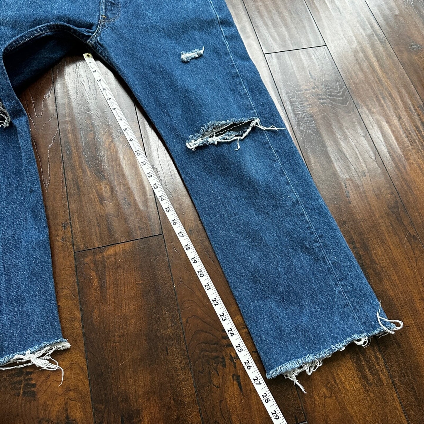 Vintage 90s Levis 501 34x32 USA Blue Denim Jeans Act 30x27 Thrashed Distressed