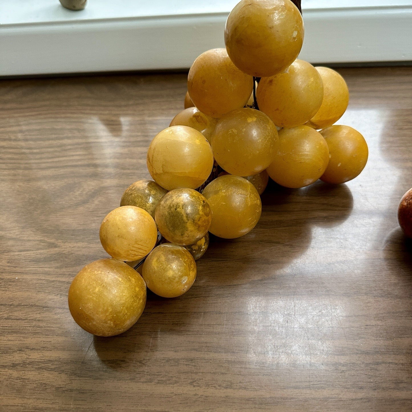 VTG Gold Lucite Acrylic Grapes Mid Century MCM Retro 1960s Cluster Yellow Set 2