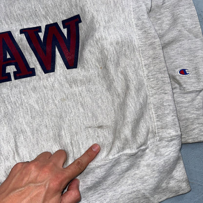 VTG 90s Champion Reverse Weave Crewneck Sweatshirt Gray USA Penn Law State