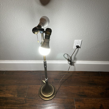 Pair 1986 CHAPMAN Tall Brass Horn Shaped Lamps 1985 Vintage MCM Design Nelson