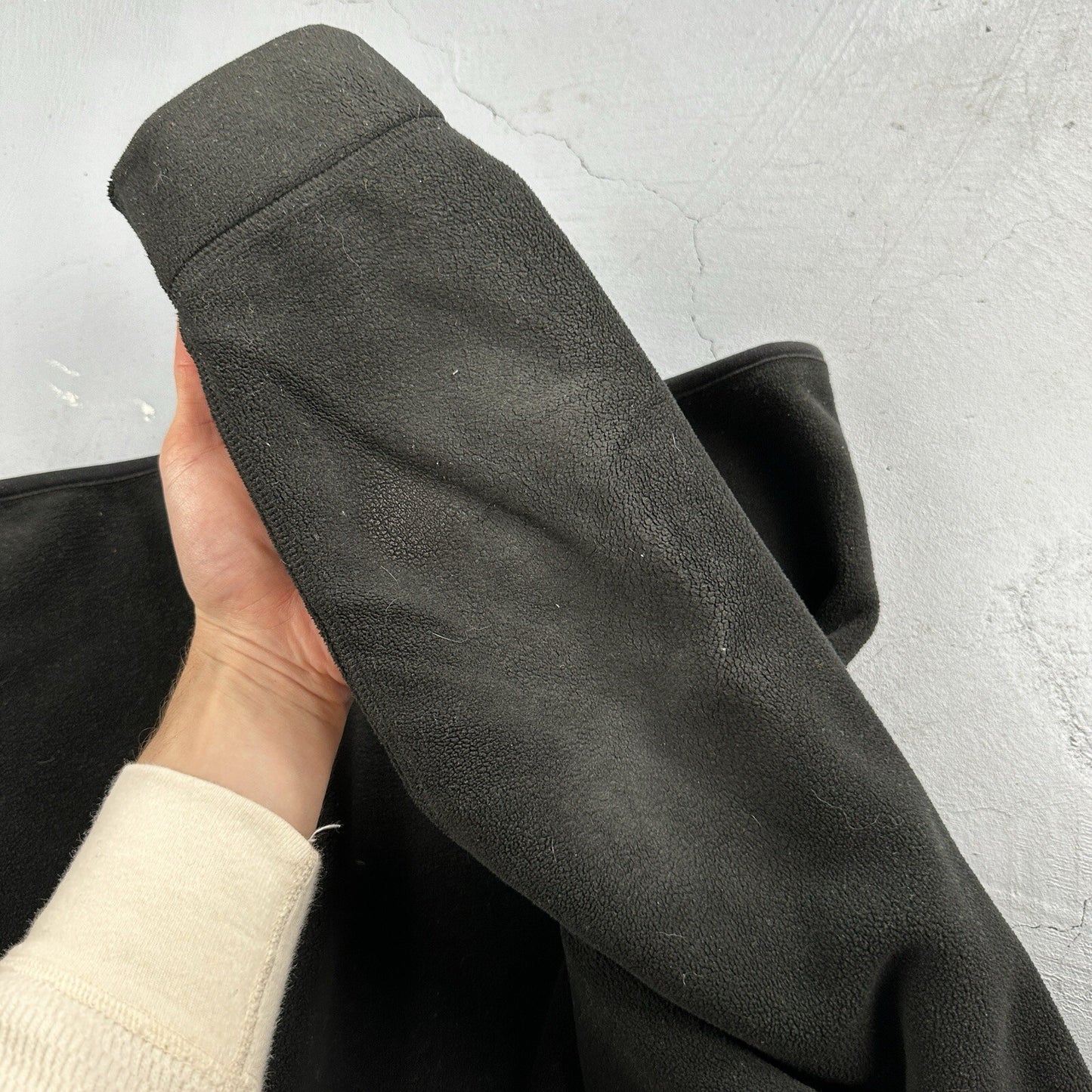 Polo Ralph Lauren Vintage 90s M Black 1/4 Zip Large Fleece Pullover Made in USA