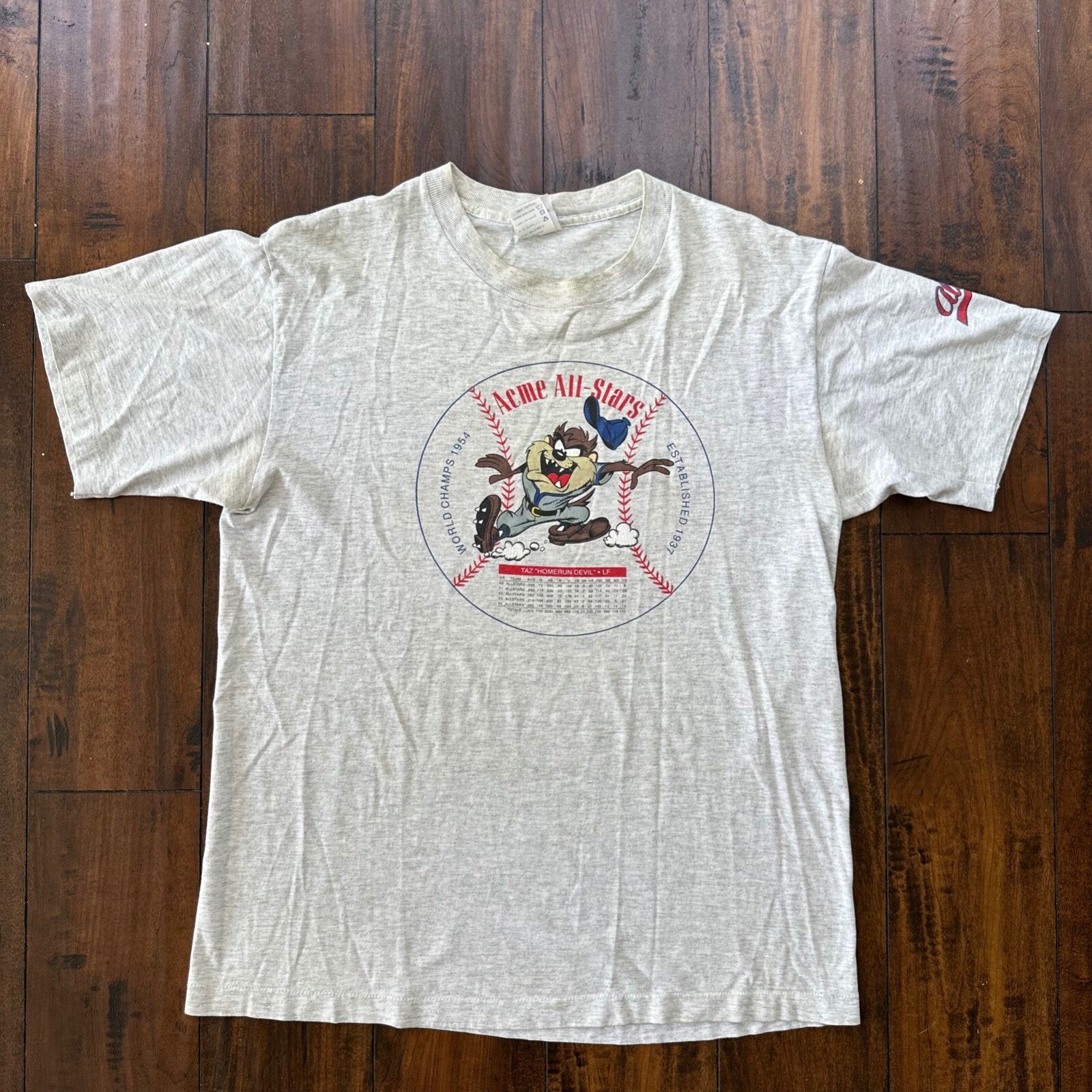 Acme All Stars Vintage T Shirt Taz Homerun Devil Looney Tunes 90s 1991 Baseball