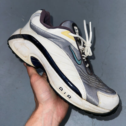 Vintage Nike Trainer Mens White Purple Size 10 USA Leather Sneaker 303901 Y2K