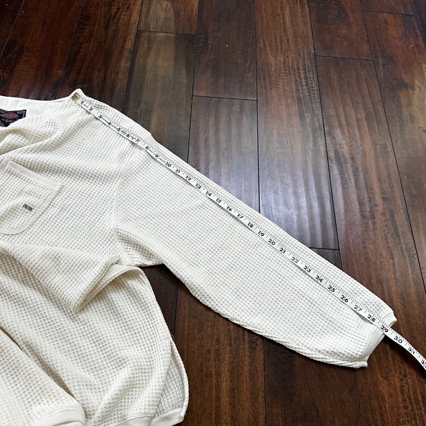 Avenue Blues Jeans Denim Henley Waffle Knit Thermal Shirt 26/28 1980s 80s 90s