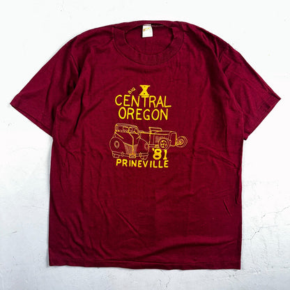 Central Oregon VTG T Shirt Prineville 1981 Hot Rods Car Racing Nascar Graphic