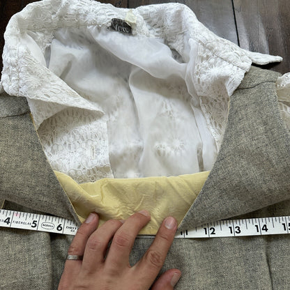 VTG USA Rockabilly Womens Dress Skirt 60s 50s Wedding Wool Floral Alice Lace