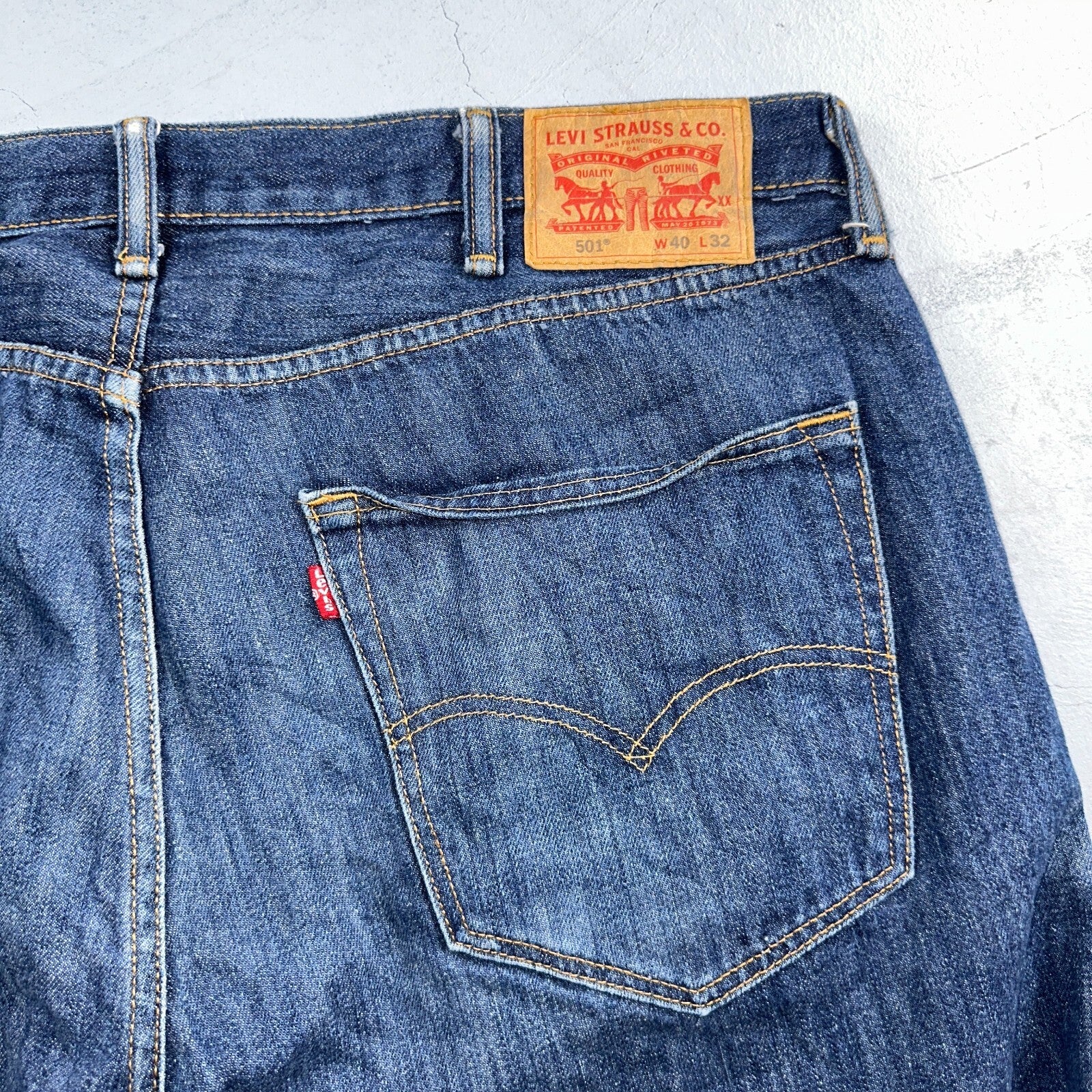 Levis 501 Y2K XX Straight Leg Jeans Blue VTG Dark Wash 40x32 Act 40x31
