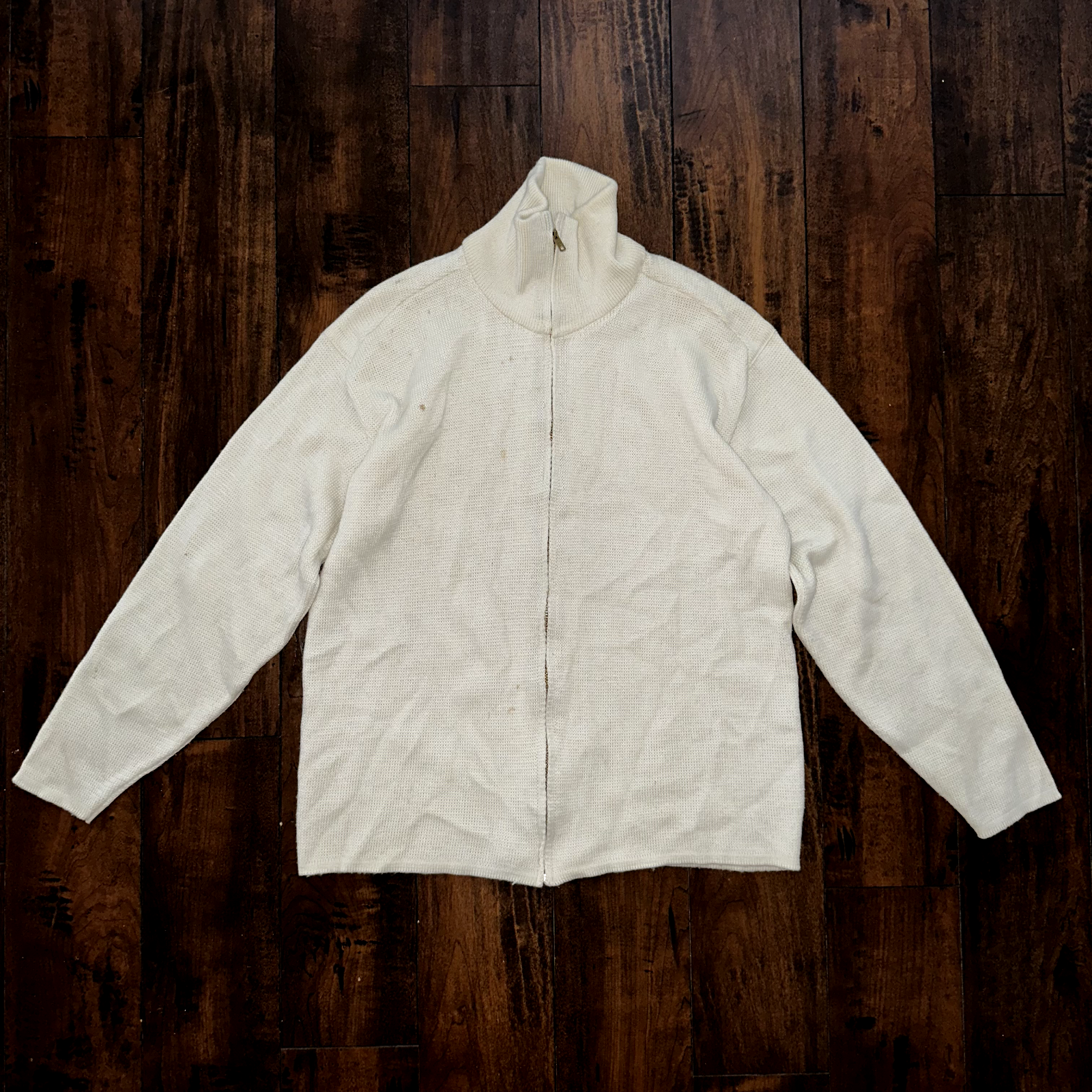 Portland Oregon Vintage Zip Up 1960s 1970s 60s Wool Poly Blend Talon Sweater