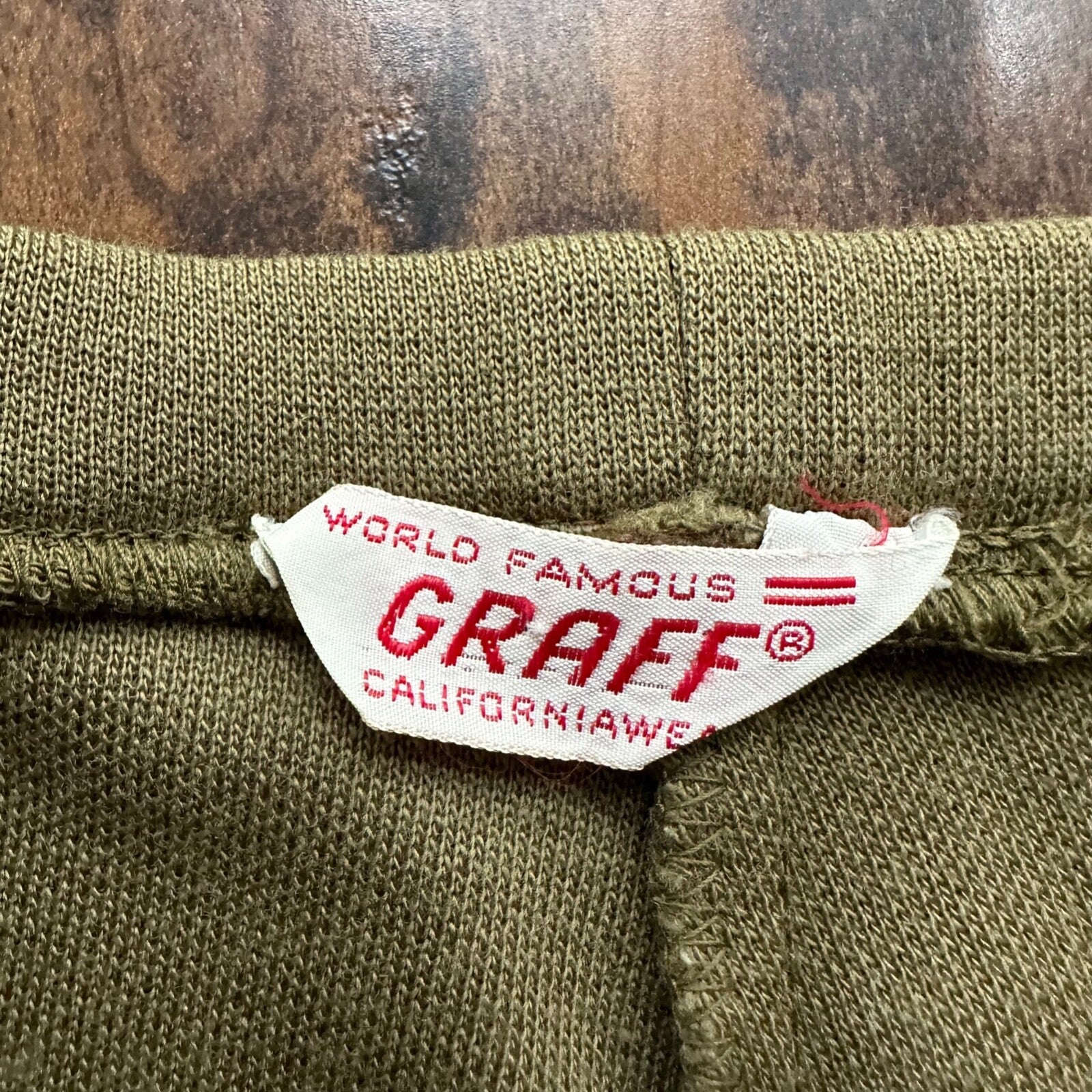 Vintage USA Rockabilly Womens Shorts Disco Wool? 70s 80s Church Funky Green Army