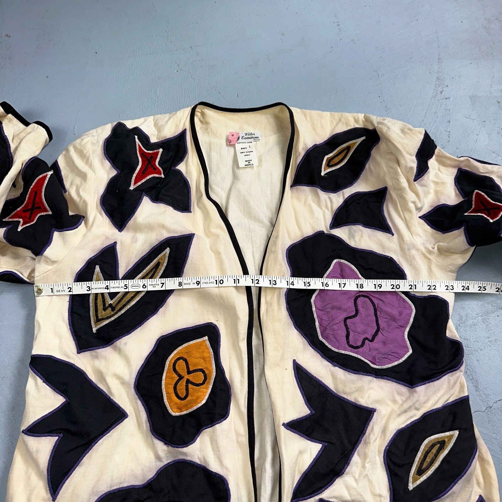 Victor Camarena Vintage 80s Cubist Patchwork Open Front Coat Hipster