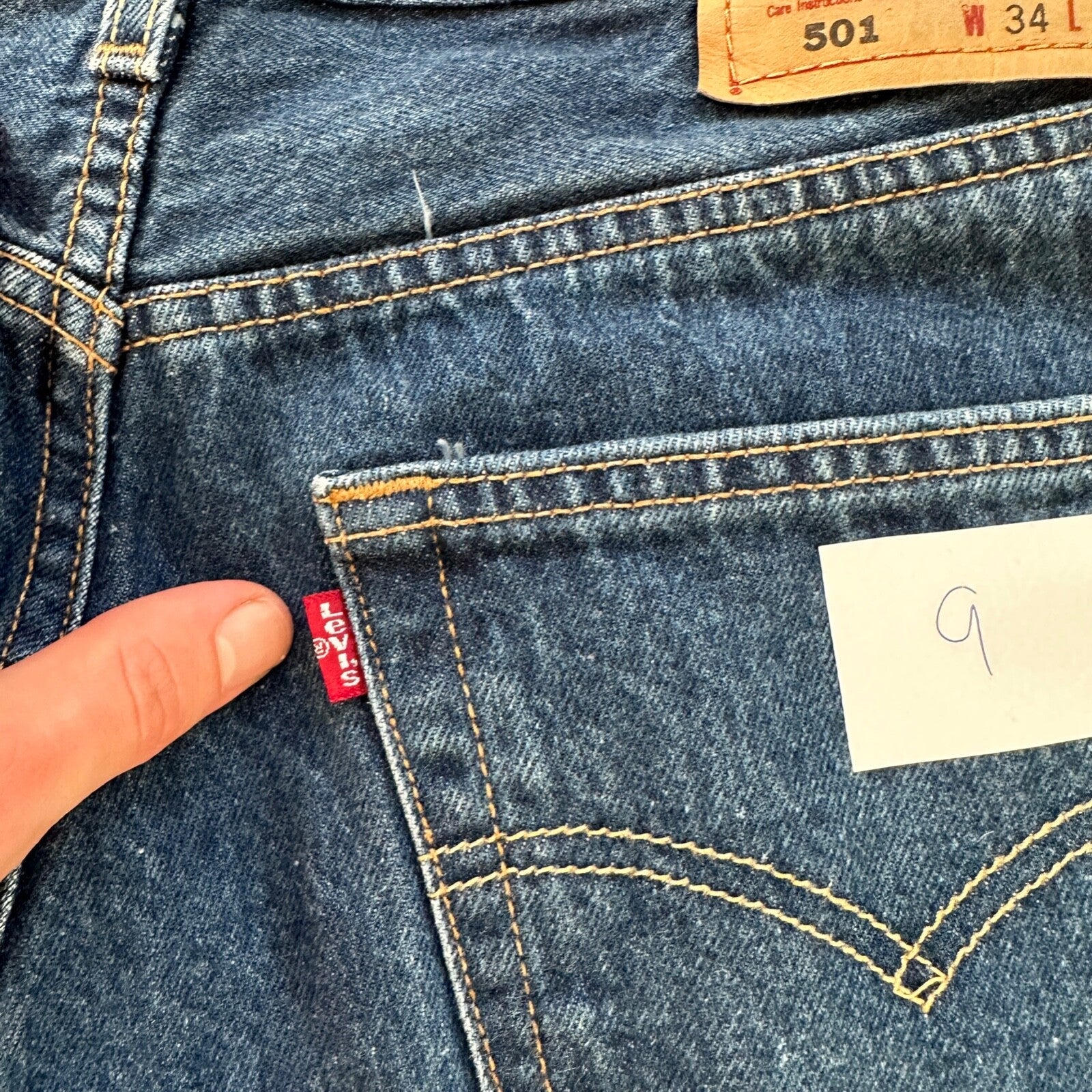 VTG Levis 501 XX Button Fly 90s Y2K Jeans Denim Straight Capri 34x30 Act 31x25