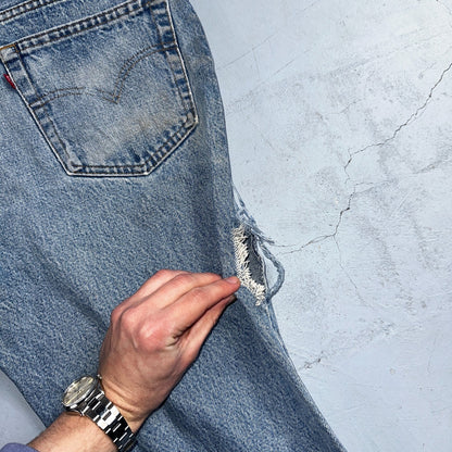 Levis 517 Vintage 80s USA Red Tab Bootcut Flare Blue Denim Jeans Act 34x30