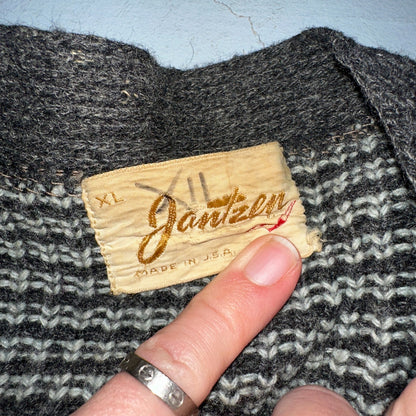 VTG Jantzen Textured Cardigan Adult XL Sweater 1950s Rockabilly No Buttons R
