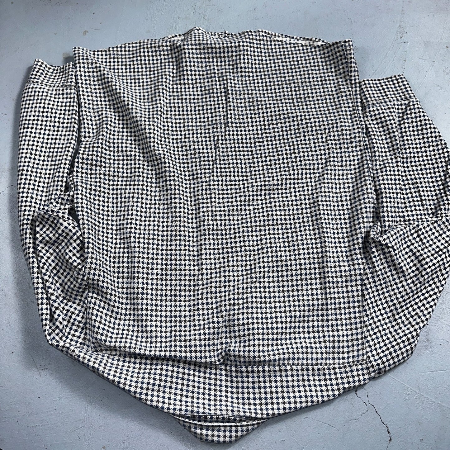1970s Plaid Long Sleeve Striped Button Down Shirt 60s 70s Rockabilly Checker