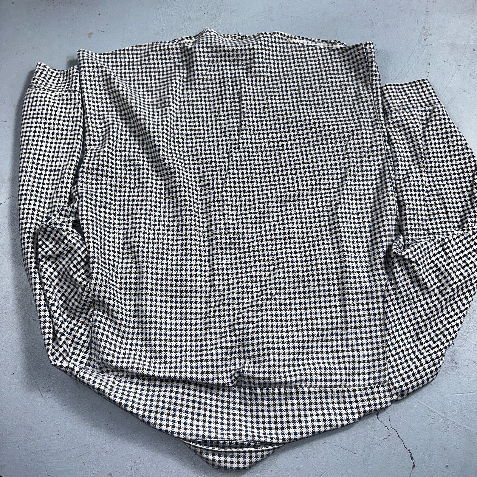 1970s Plaid Long Sleeve Striped Button Down Shirt 60s 70s Rockabilly Checker