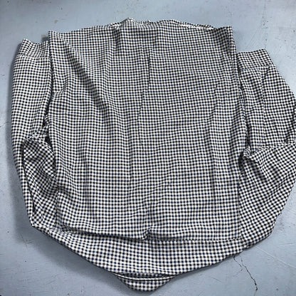 1970s Plaid Long Sleeve Striped Button Down Shirt 60s 70s Rockabilly Checker