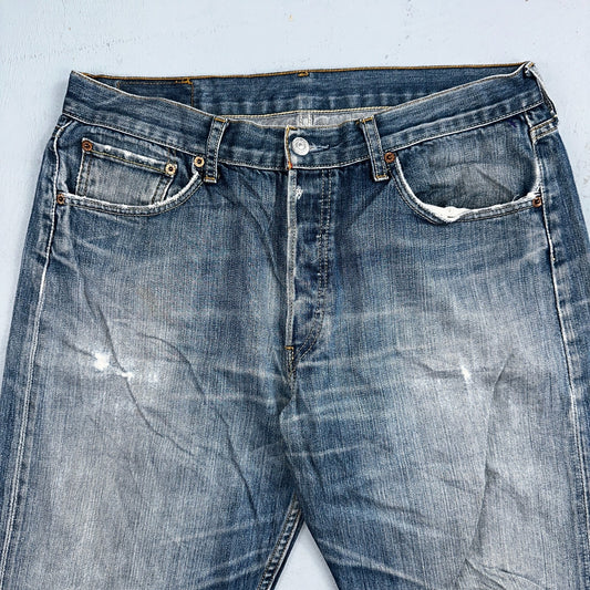 Levis 501 Vintage Y2K XX Straight Leg Jeans Blue Med Wash 34x34 Act 32x29