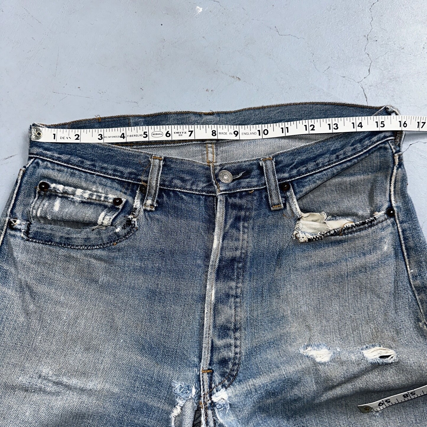 Levis 501 Vintage 80s Redline Selvedge USA XX Jeans Light Wash 34x36 Act 31x33