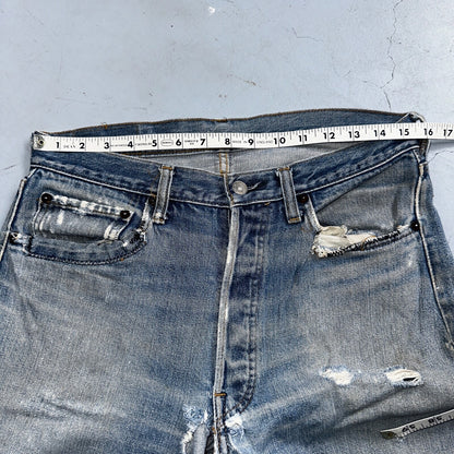 Levis 501 Vintage 80s Redline Selvedge USA XX Jeans Light Wash 34x36 Act 31x33