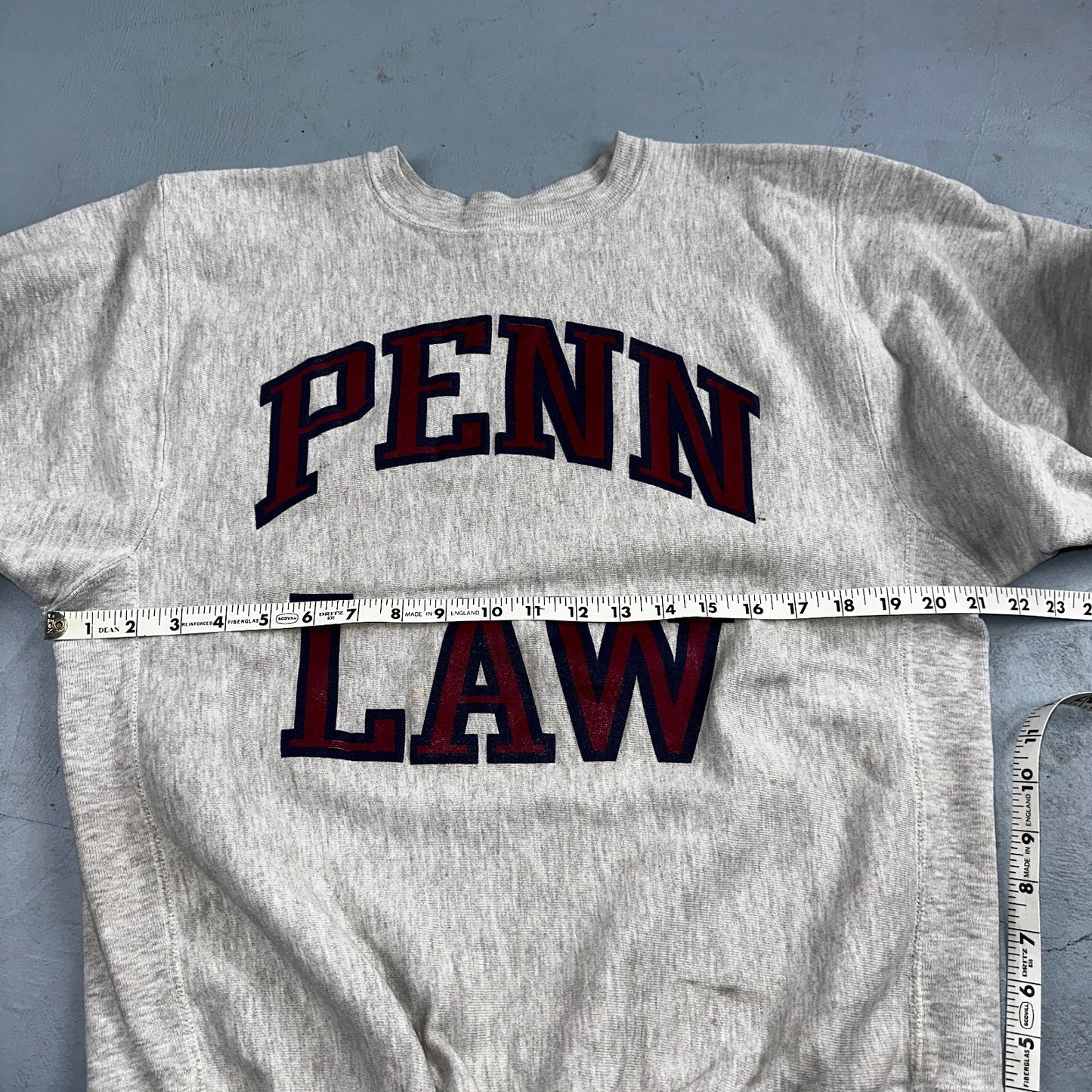 VTG 90s Champion Reverse Weave Crewneck Sweatshirt Gray USA Penn Law State