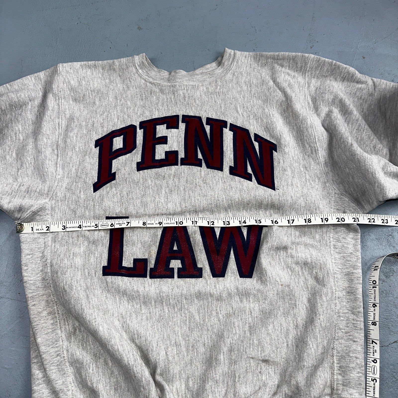 VTG 90s Champion Reverse Weave Crewneck Sweatshirt Gray USA Penn Law State