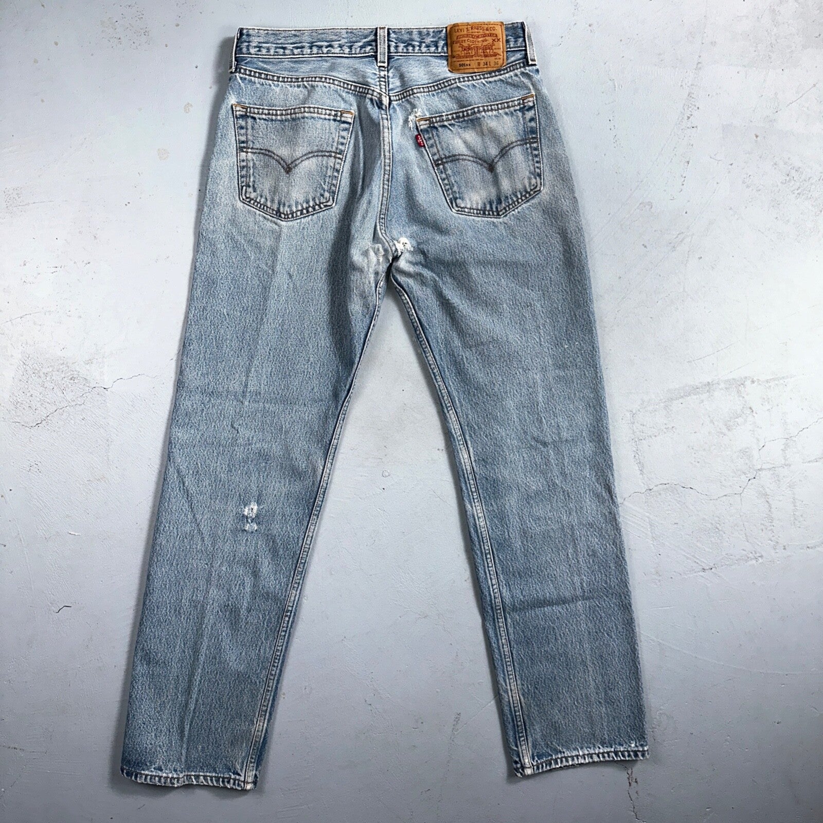 Levis 501 Vintage 90s XX Straight Leg Mexico Jeans 34x36 Light Wash Act 31x30